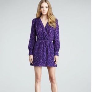 Parker Surplice Purple Leopard Dress